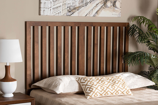 Baxton Studio Oren Modern And Transitional Ash Walnut Finished Wood Queen Size Headboard Mg9744 Ash Walnut Hb Queen By Wholesale Interiors