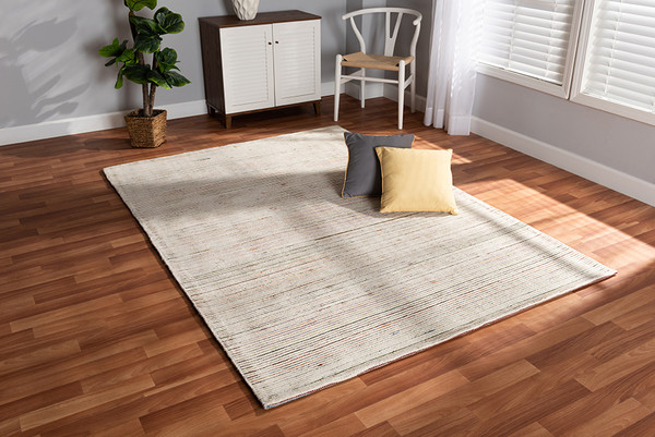 Baxton Studio Finsbury Modern And Contemporary Multi Colored Hand Tufted Wool Blend Area Rug Finsbury Ivory Multi Rug By Wholesale Interiors
