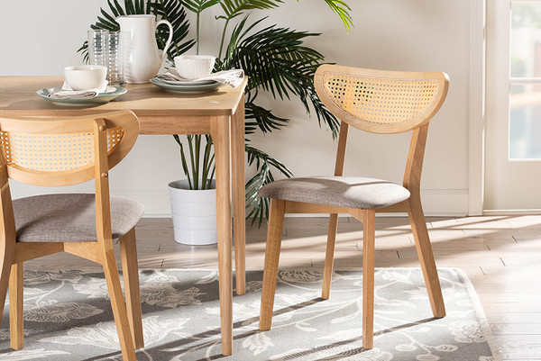 Baxton Studio Dannell Mid Century Modern Grey Fabric And Natural Oak Finished Wood Dining Chair Cs003C Natural Oak Light Grey Dc 2Pk By Wholesale Interiors