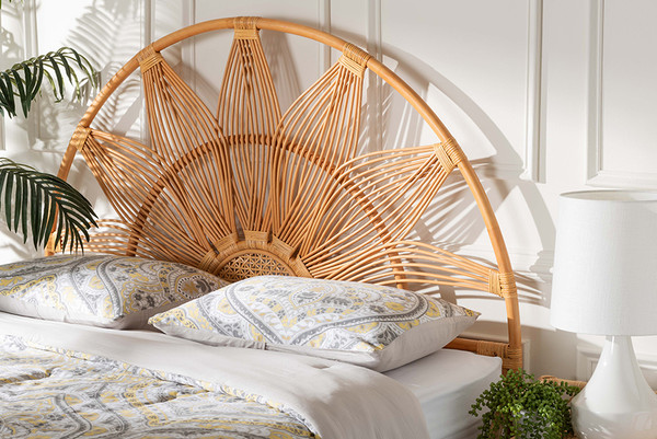 Bali Pari Jasmine Modern Bohemian Natural Rattan King Size Standalone Headboard Jasmine Light Honey Rattan King Hb By Wholesale Interiors