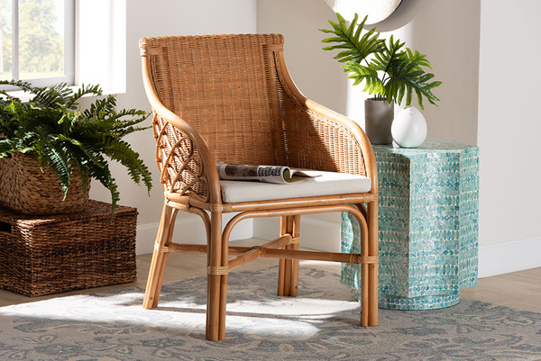 Bali Pari Carolyn Bohemian Light Honey Rattan Dining Chair Carolyn Light Honey Rattan Cushioned Dc By Wholesale Interiors