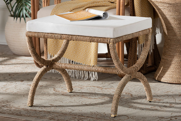 Bali Pari Maliyah Japandi Natural Seagrass Ottoman F242 Ft21 Ottoman By Wholesale Interiors