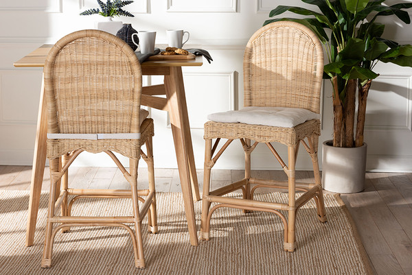 Bali Pari Bilu Bohemian Natural Rattan 2 Piece Counter Stool Set Dc829 Cb Bilu Light Honey Rattan Counter Stool By Wholesale Interiors