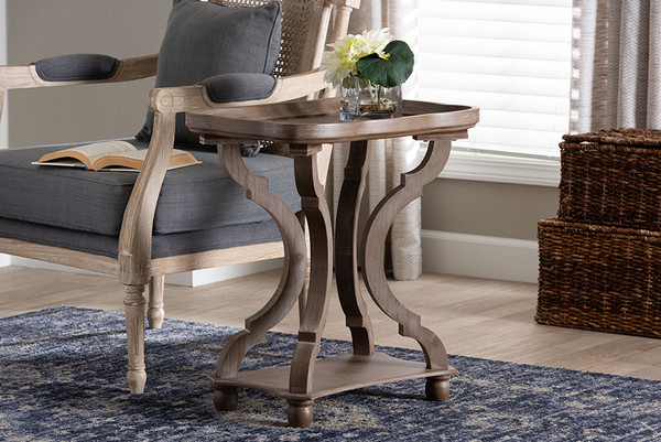 Baxton Studio Yannick French Country Antique Brown Wood End Table Jy24A182 Brown Et By Wholesale Interiors