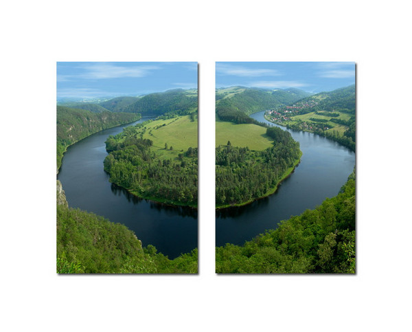 Baxton Studio Wraparound Waterway 2 Mounted Photography Print Diptych Fg 1044Ab By Wholesale Interiors