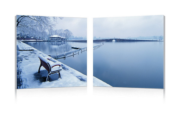 Baxton Studio Wintry Wonder Mounted Photography Print Diptych Fg 1080Ab By Wholesale Interiors