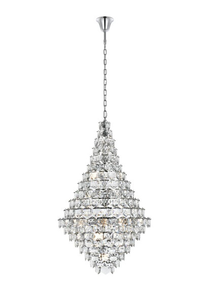 Elegant Lighting Pendant D36 H60 L38 Chrome 1050G36C