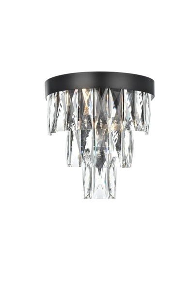 Elegant Lighting Wall Sconce W10 S6 3 H10 5 L2 Black 1060W10Bk