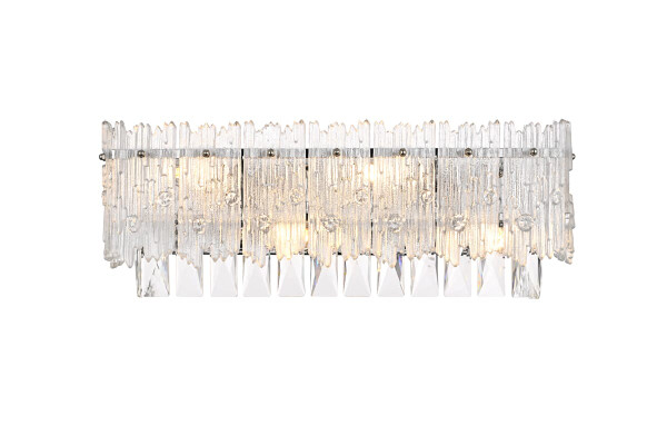 Elegant Lighting Emilia Wall Sconce L19 W6 H7 E12 L4 Chrome 1780W19C