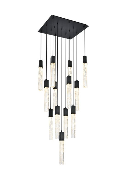Elegant Lighting Pendant L26 W26 H24 L13 Black 2088G26Bk