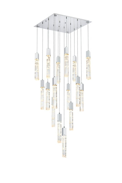 Elegant Lighting Pendant L30 W30 H24 L16 Chrome 2088G30C