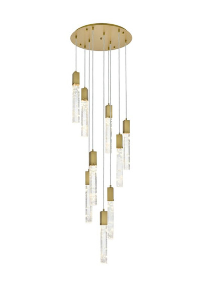 Elegant Lighting Pendant D24 H24 L9 Satin Gold 2089D24Sg