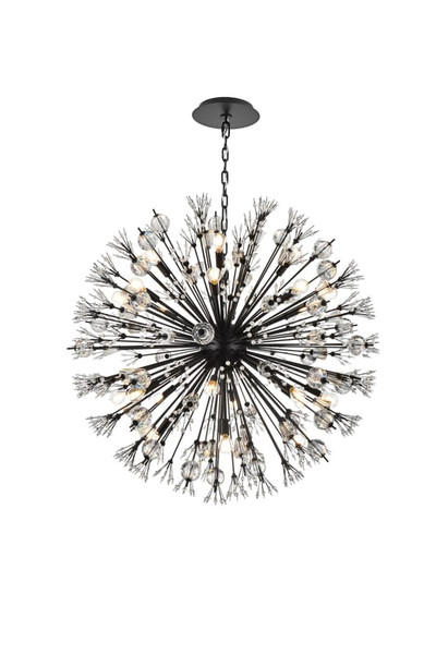 Elegant Lighting Hanging D38 H38 L24 Black 2550D38Bk