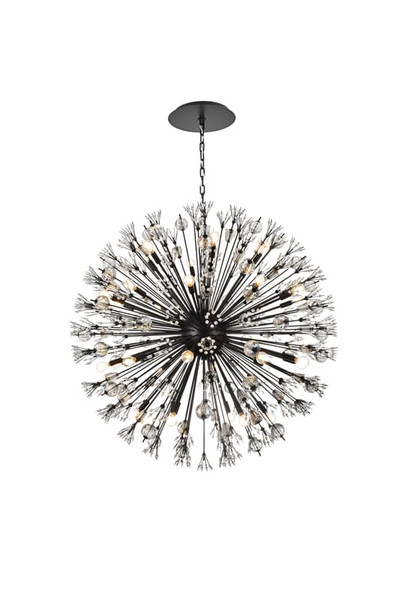 Elegant Lighting Hanging D44 H44 L32 Black 2550D44Bk