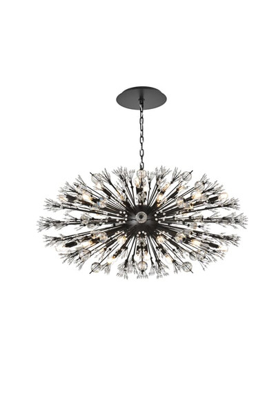 Elegant Lighting Hanging L48 W25 5 H25 7 L38 Black 2550D48Bk