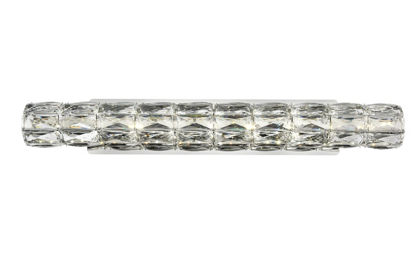 Elegant Lighting Valetta Integrated Led Chip Light Chrome Wall Sconce Clear Royal Cut Crystal 3501W30C