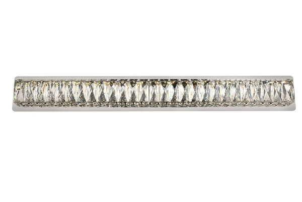 Elegant Lighting Monroe Integrated Led Chip Light Chrome Wall Sconce Clear Royal Cut Crystal 3502W35C