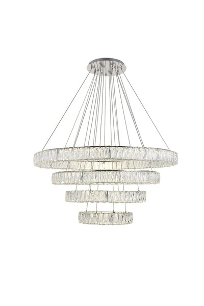 Elegant Lighting Monroe Integrated Led Chip Light Chrome Chandelier Clear Royal Cut Crystal 3503G41C