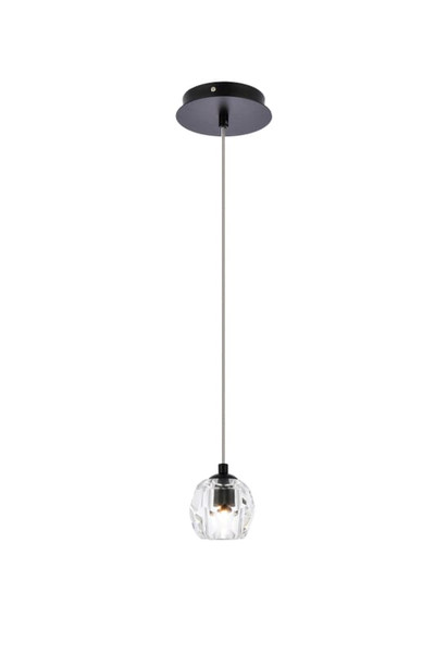 Elegant Lighting Eren 1 Light Black Pendant 3505D6Bk
