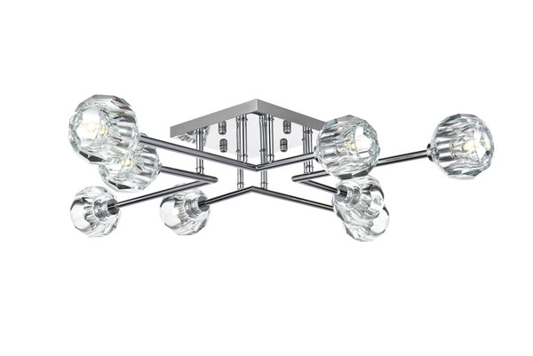 Elegant Lighting Eren Flush Mount L31 W31 H5 5 L8 Chrome 3505F31C