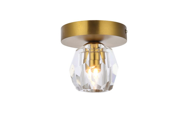Elegant Lighting Eren 1 Light Gold Flush Mount 3505F5G