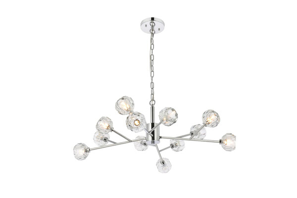 Elegant Lighting Graham 12 Light Pendant In Chrome 3509D35C