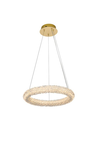Elegant Lighting Bowen Hang D18 H2 5 Led 24W Dim 3Cct Satin Gold 3800D18Sg