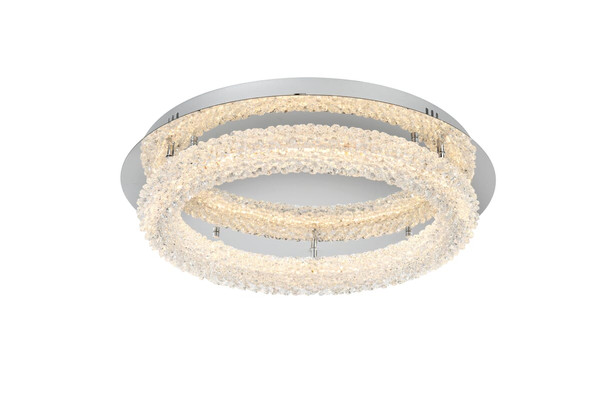 Elegant Lighting Bowen Flush Mount D22 H5 5 Led 28W Dim 3Cct Chrome 3800F22C