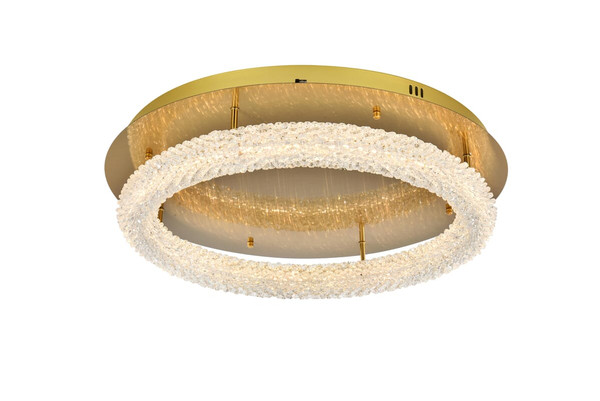 Elegant Lighting Bowen Flush Mount D26 H5 5 Led 36W Dim 3Cct Satin Gold 3800F26Sg