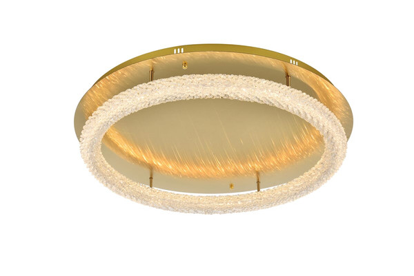 Elegant Lighting Bowen Flush D33 5 H5 5 Led 46W L1 Satin Gold 3800F33Sg