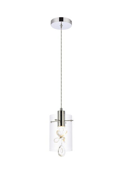Elegant Lighting Hana 1 Light Chrome Pendant 5202D6C