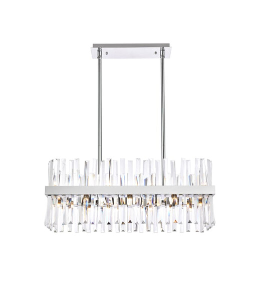 Elegant Lighting Serephina 30 Inch Crystal Rectangle Chandelier Light In Chrome 6200G30C