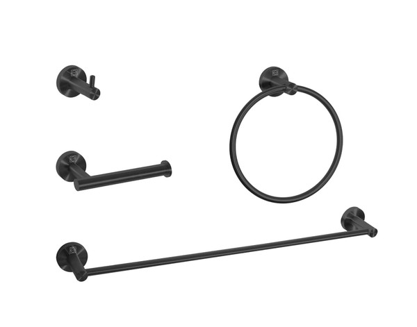 Kitchen And Bath Bathroom Hardware Set 24 X2 8 6 2 X3 5 2 6 X1 6 7 Matte Black Hwb 11S4Mbk
