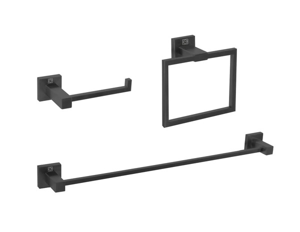 Kitchen And Bath Bathroom Hardware Set 24 X2 7 6 6 X3 1 7 8 X5 9 Matte Black Hwb 12S3Rmbk