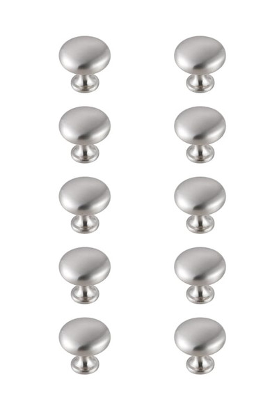 Kitchen And Bath Cadon 1 2 Diameter Brushed Nickel Mushroom Knob Multipack Set Of 10 Kb2002 Nk 10Pk