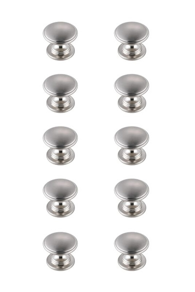 Kitchen And Bath Kaid 1 2 Diameter Brushed Nickel Mushroom Knob Multipack Set Of 10 Kb2004 Nk 10Pk