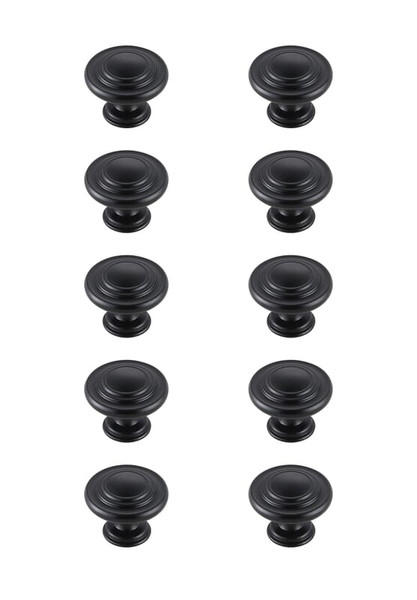 Kitchen And Bath Minu 1 3 Diameter Matte Black Mushroom Knob Multipack Set Of 10 Kb2006 Mb 10Pk
