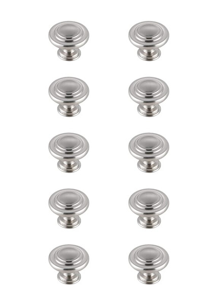 Kitchen And Bath Minu 1 3 Diameter Brushed Nickel Mushroom Knob Multipack Set Of 10 Kb2006 Nk 10Pk