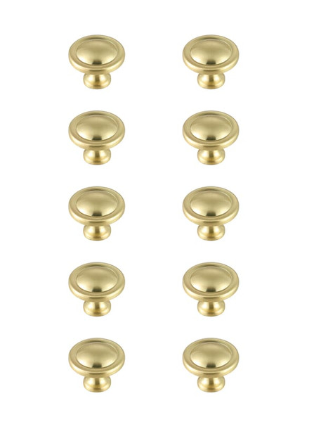 Kitchen And Bath Garlande 1 2 Diameter Brushed Gold Mushroom Knob Multipack Set Of 10 Kb2007 Gd 10Pk