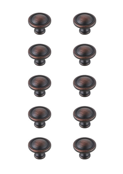 Kitchen And Bath Garlande 1 2 Diameter Oil Rubbed Bronze Mushroom Knob Multipack Set Of 10 Kb2007 Orb 10Pk