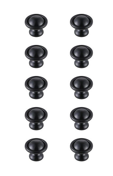 Kitchen And Bath Kadea 1 2 Diameter Matte Black Mushroom Knob Multipack Set Of 10 Kb2008 Mb 10Pk