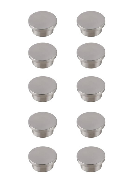 Kitchen And Bath Trovon 1 6 Diameter Brushed Nickel Oversize Round Knob Multipack Set Of 10 Kb2009 Nk 10Pk