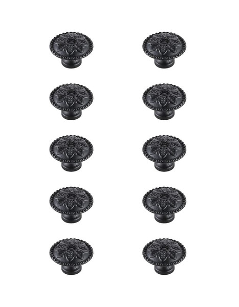 Kitchen And Bath Corio 0 9 Diameter Matte Black Mushroom Knob Multipack Set Of 10 Kb2011 Mb 10Pk