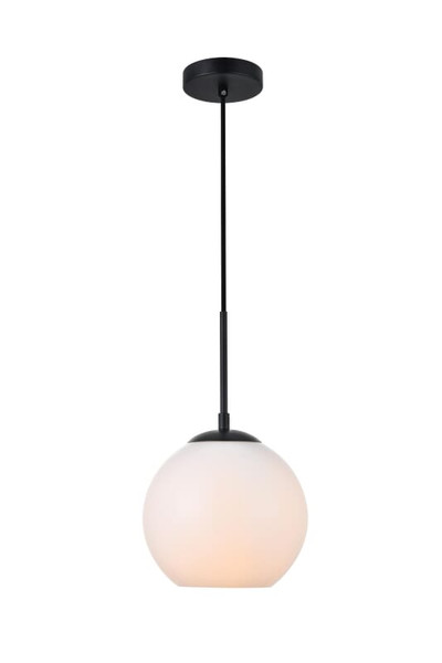 Living District Baxter 1 Light Black Pendant With Frosted White Glass Ld2207Bk