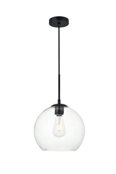 Living District Baxter 1 Light Black Pendant With Clear Glass Ld2212Bk