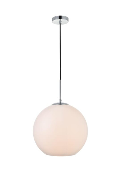 Living District Baxter 1 Light Chrome Pendant With Frosted White Glass Ld2217C
