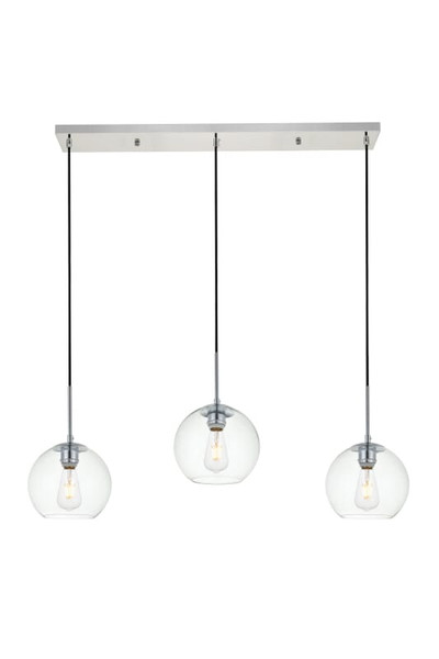Living District Baxter 3 Lights Chrome Pendant With Clear Glass Ld2236C