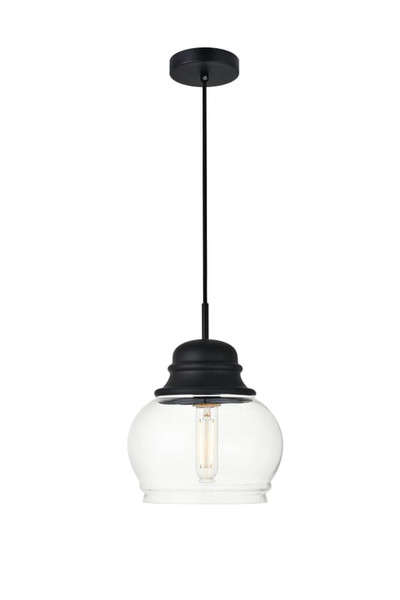 Living District Kenna 1 Light Black Pendant With Clear Glass Ld2252Bk