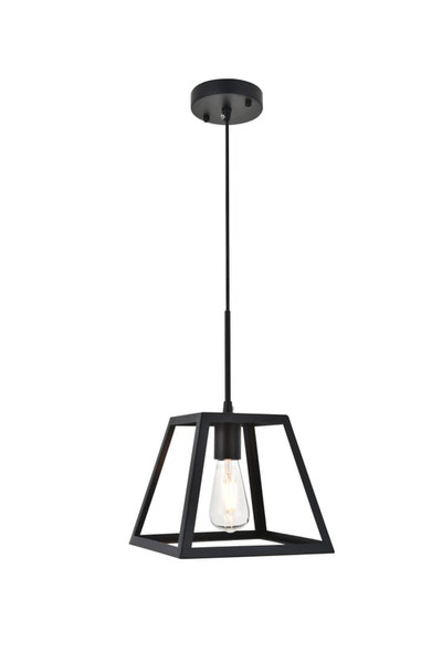 Living District Resolute 1 Light Black Pendant Ld4061D10Bk