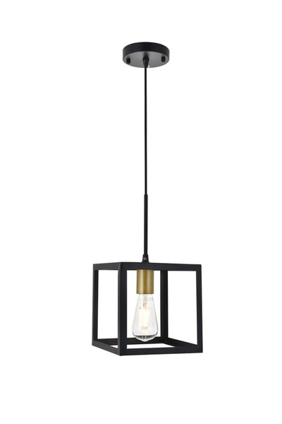 Living District Resolute 1 Light Brass And Black Pendant Ld4063D8Brb
